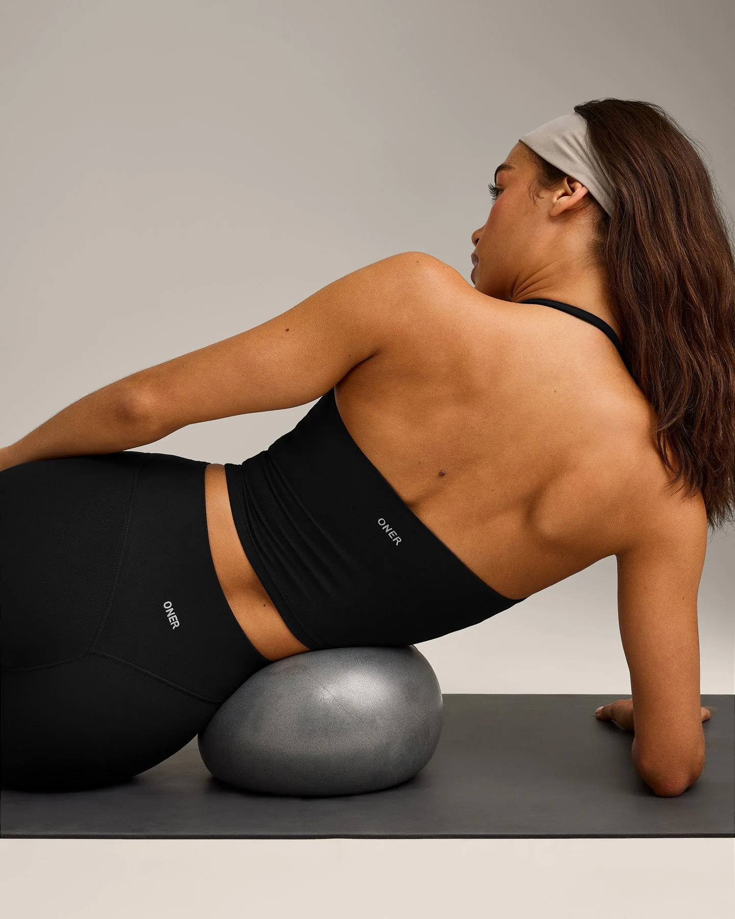 SoftMotion™ Strappy Halter Neck Mid Vest with Built in Bra Shelf with Grey Logo | Black - Image 5