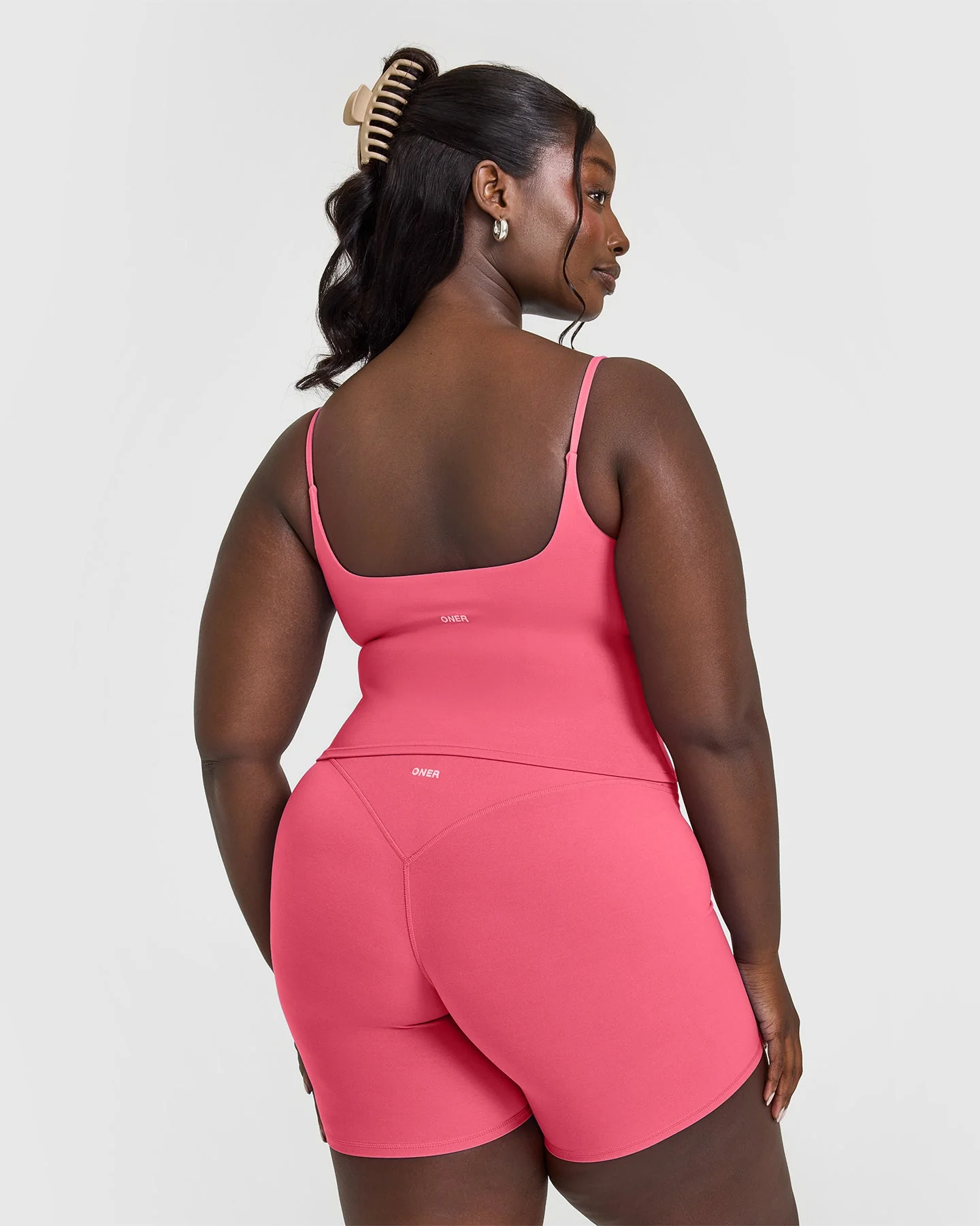 SoftMotion™ Strappy Mid Vest with Built in Bra Shelf with White Logo | Dark Velvet Pink - Image 2