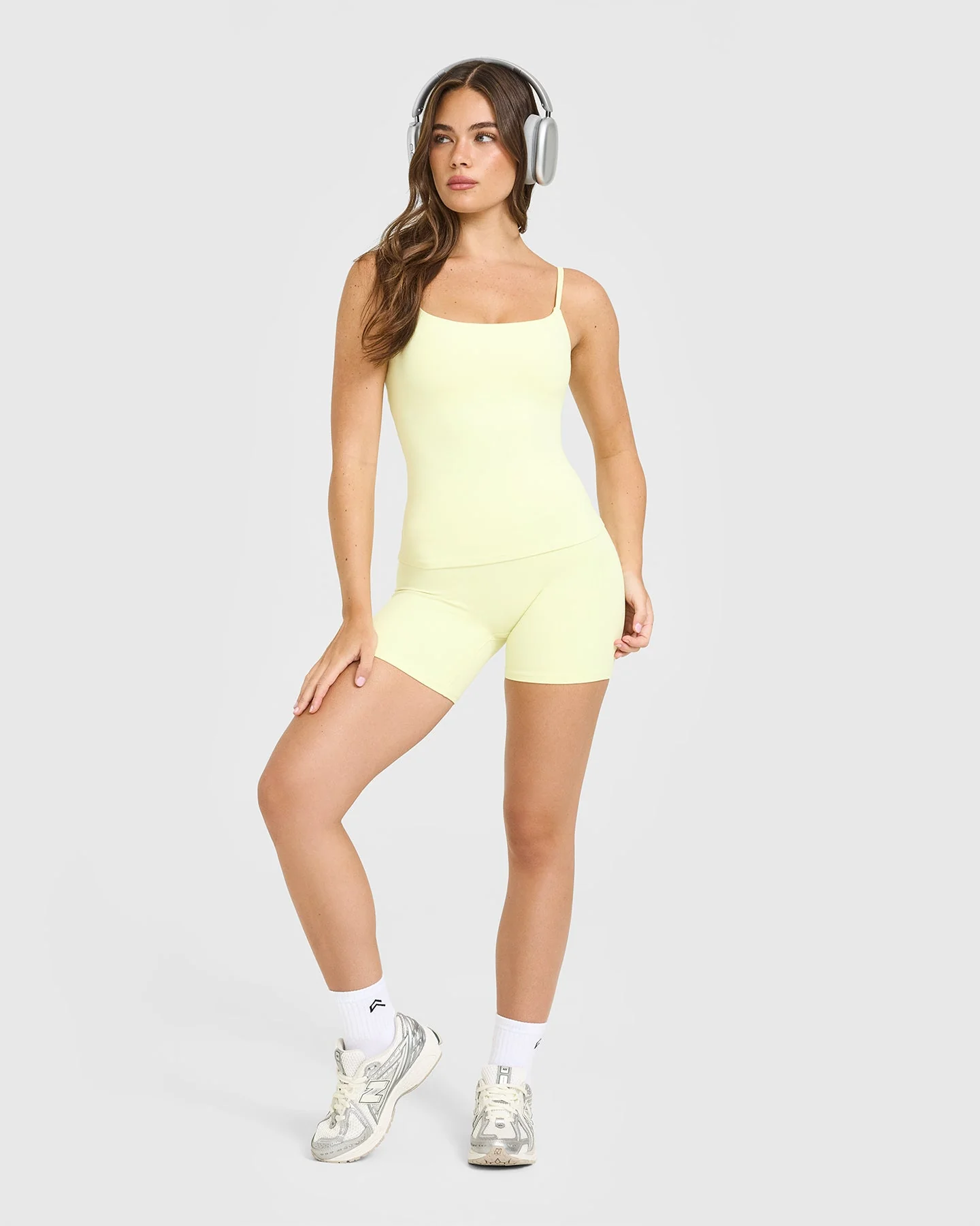 SoftMotion™ Strappy Vest with Built in Bra Shelf | Pastel Yellow - Image 3