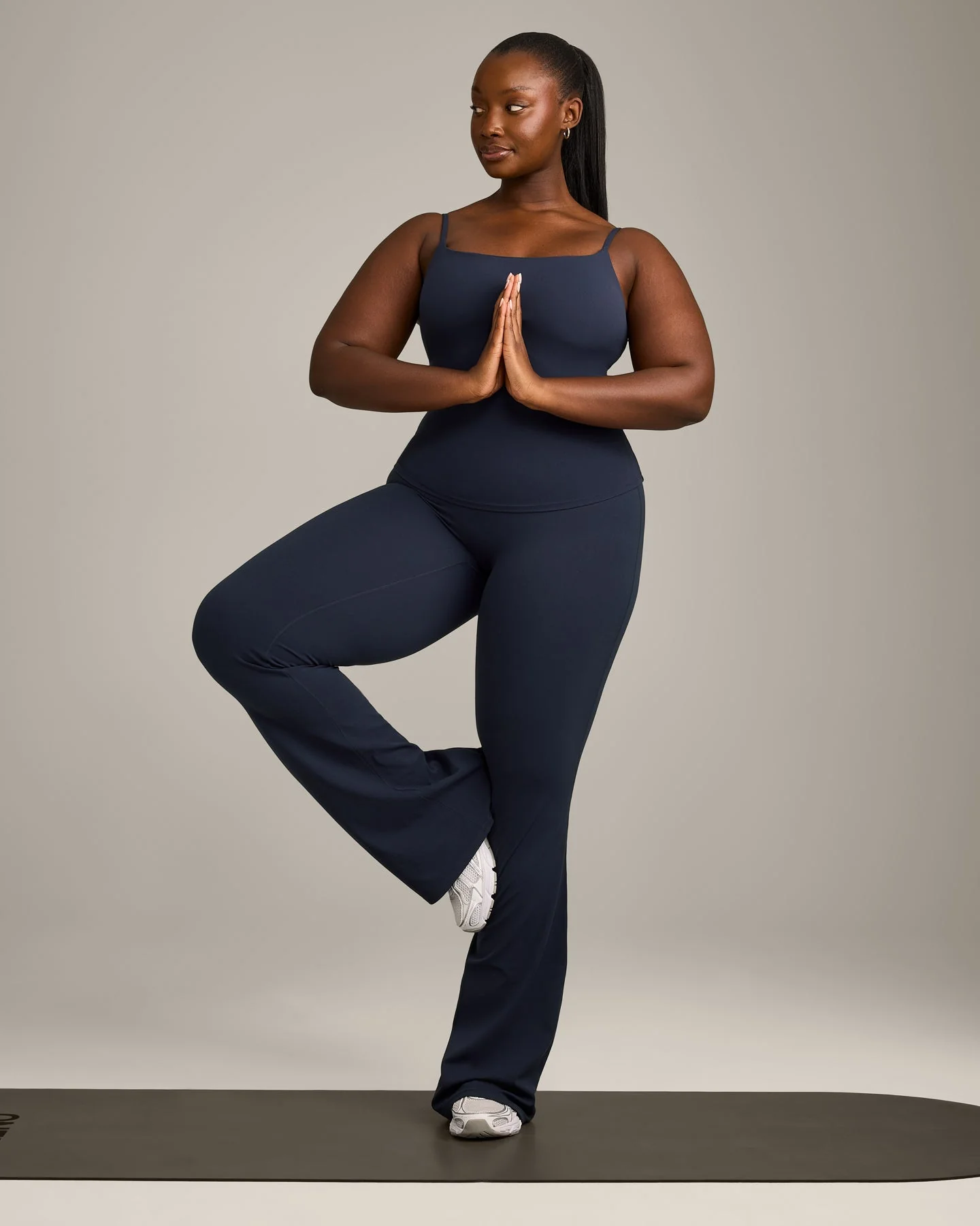 SoftMotion™ Strappy Vest with Built in Bra Shelf with Grey Logo | True Blue - Image 5