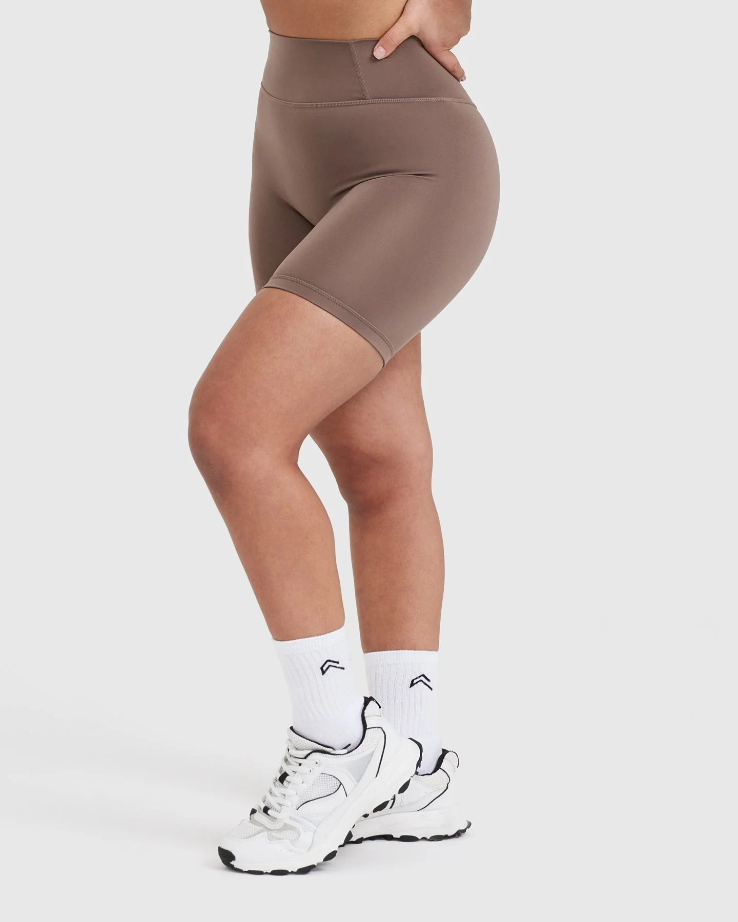 Timeless High Waisted Shorts 6" | Cool Brown - Image 3