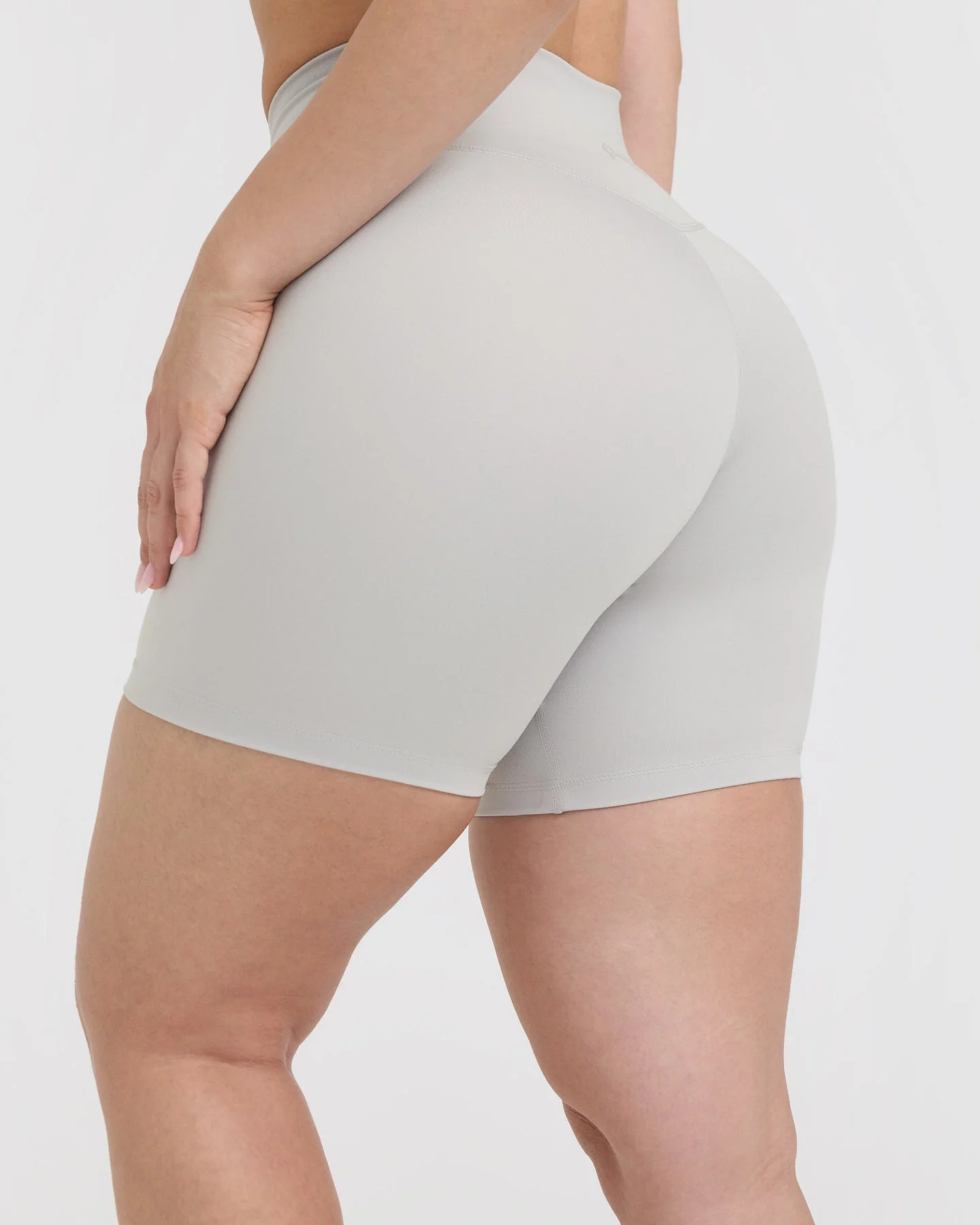 Timeless High Waisted Shorts 6" | Light Grey - Image 5