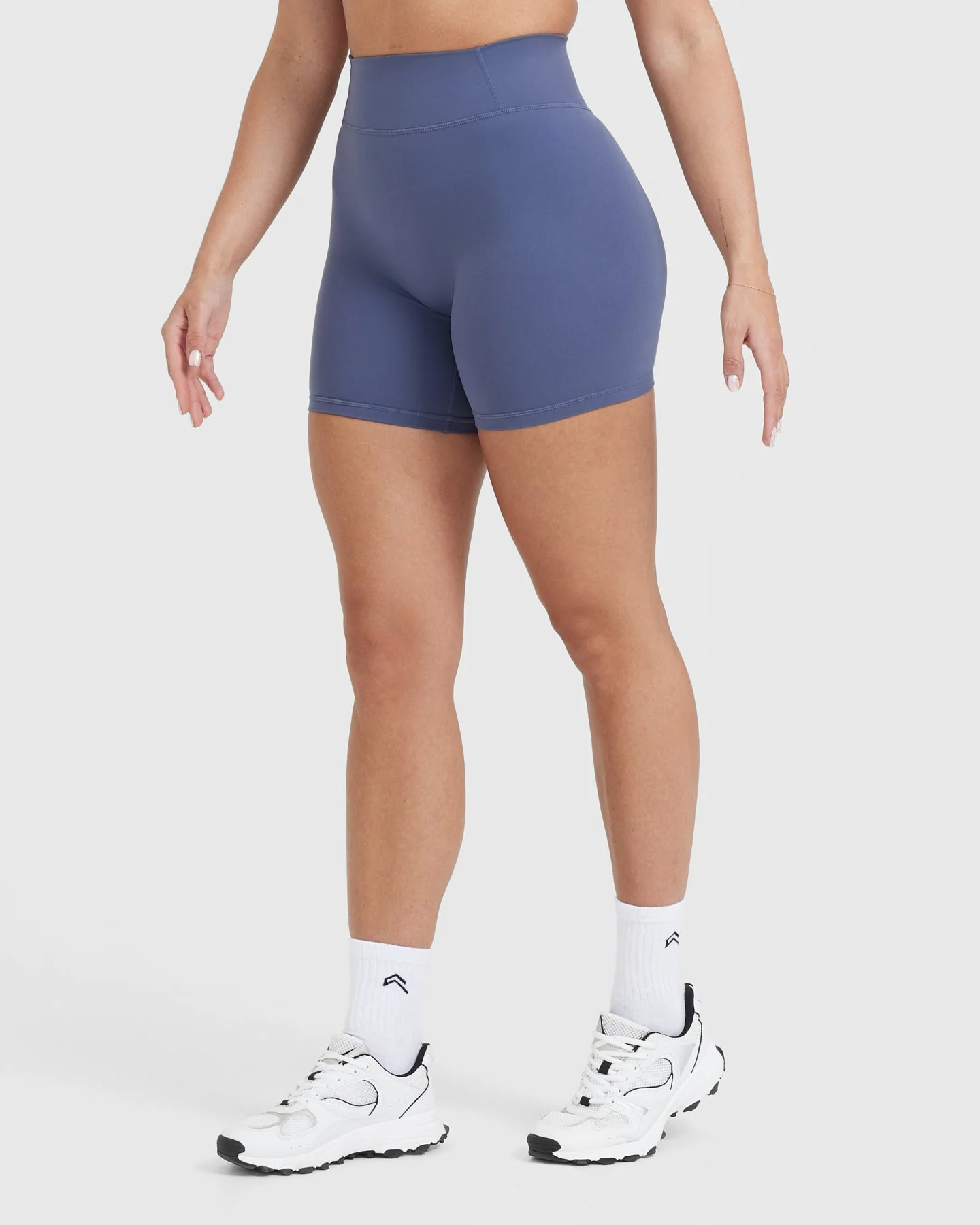 Timeless High Waisted Shorts 6" | Slate Blue - Image 3