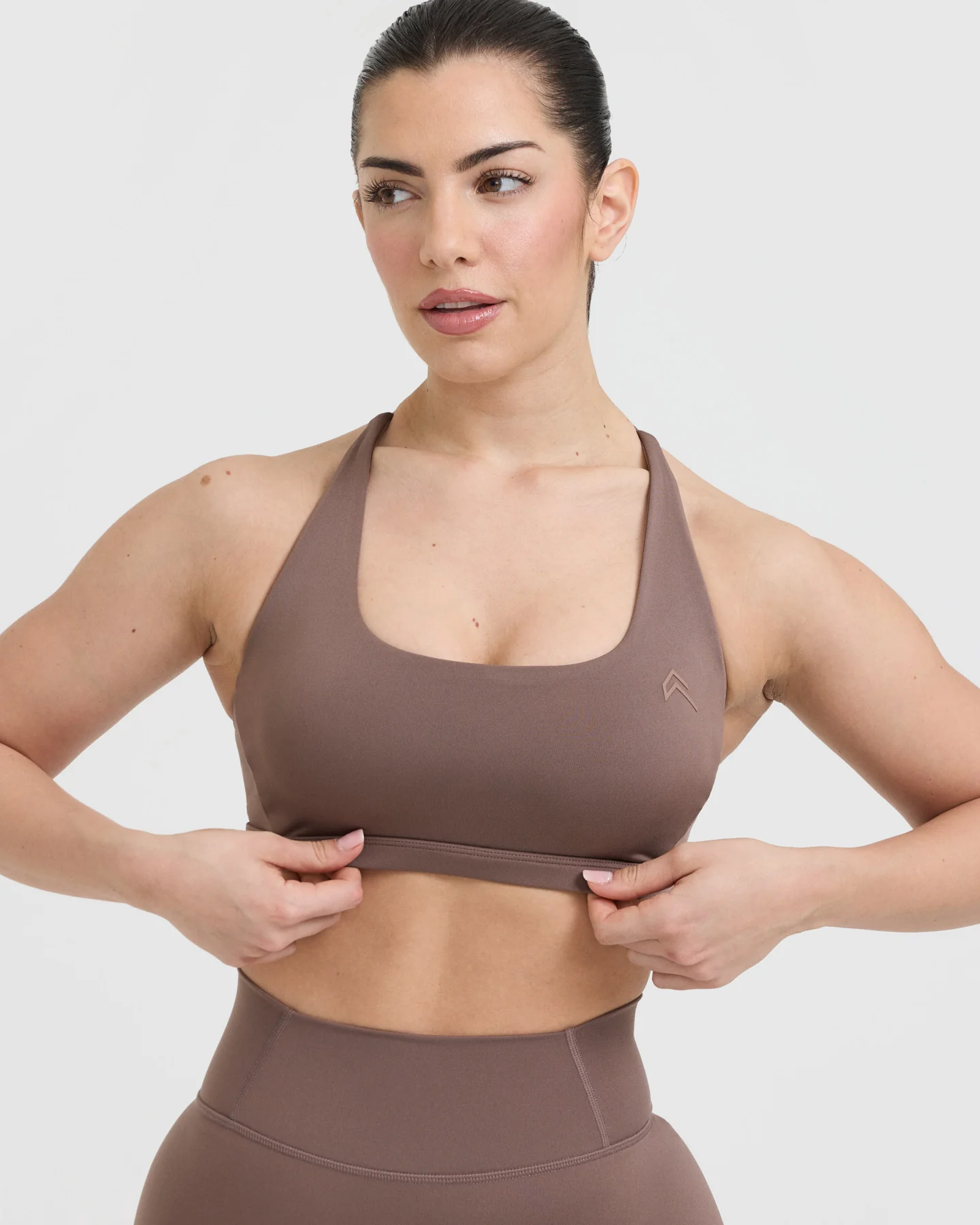 Timeless Square Neck Sports Bra | Cool Brown - Image 4