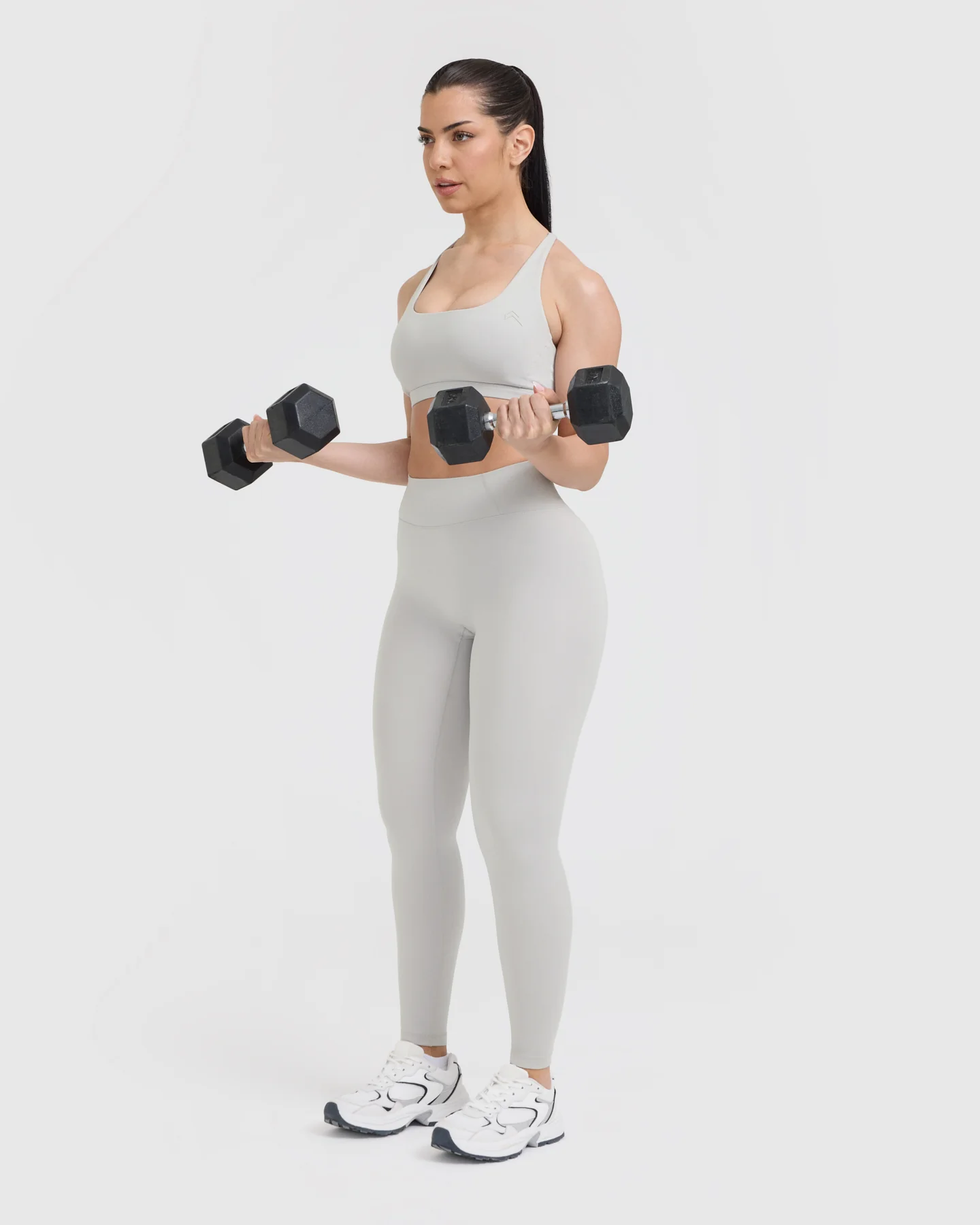 Timeless Square Neck Sports Bra | Light Grey - Image 6