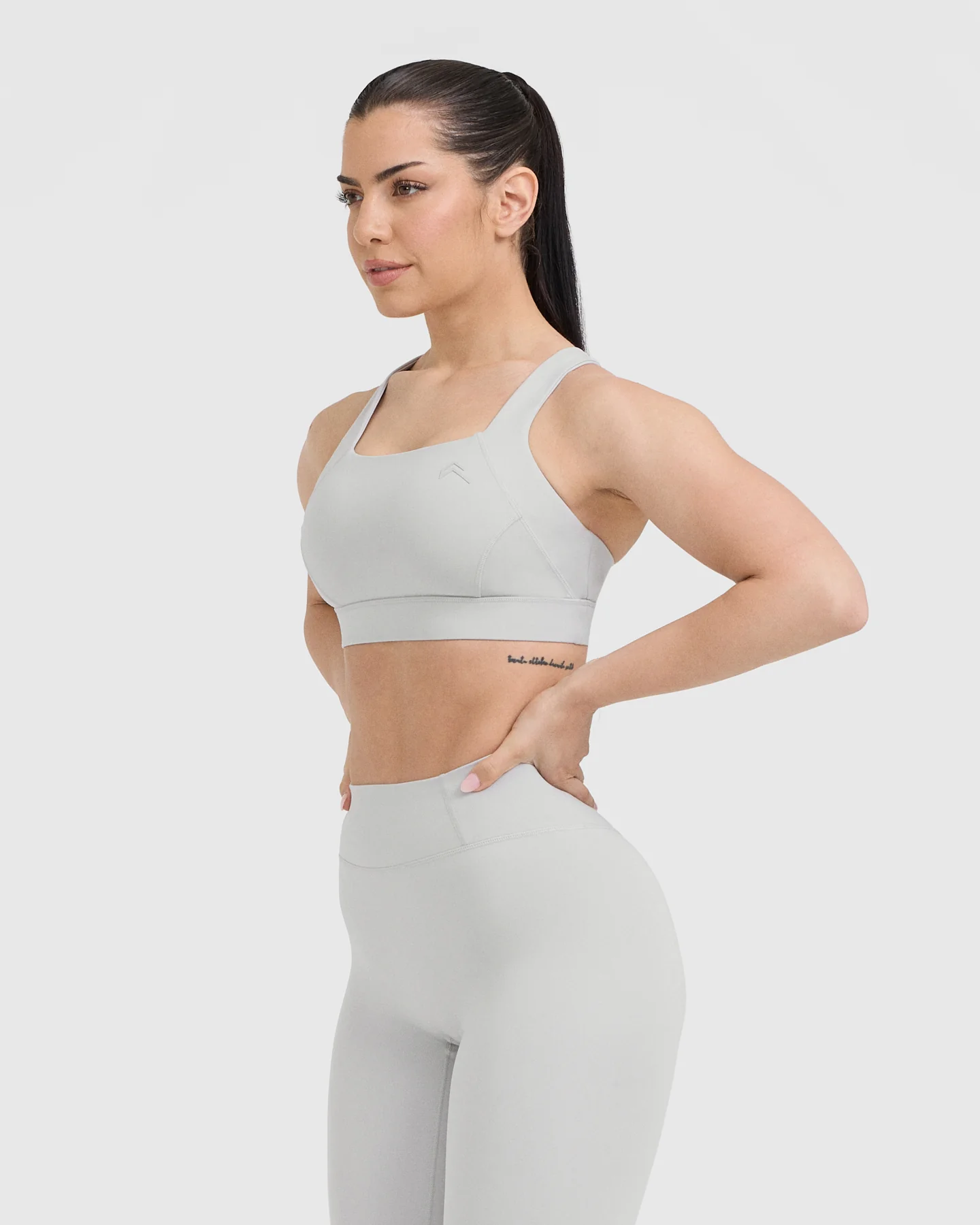 Timeless Wide Strap Sports Bra | Light Grey - Image 3