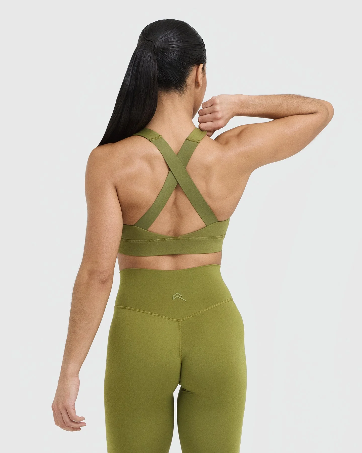 Timeless Wide Strap Sports Bra | Olive Green - Image 2
