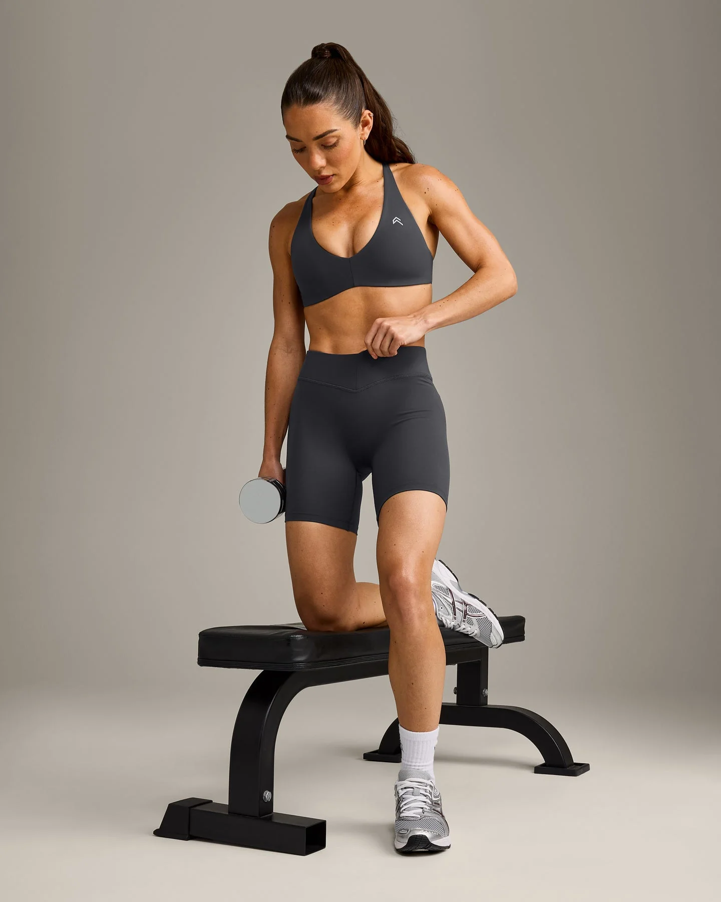 UnifiedMove™ Cross Back Sports Bra with Reflective Logo | Coal - Image 5