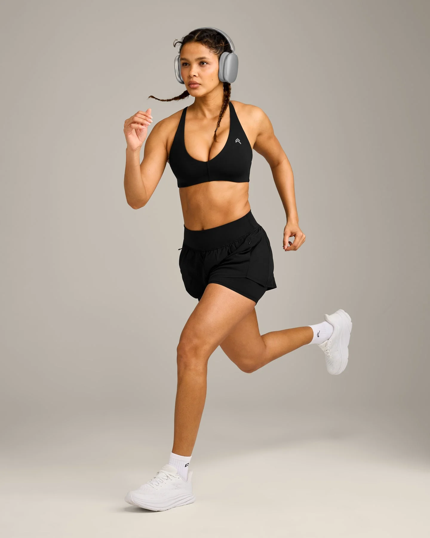 UnifiedMove™ Double Layer Shorts 5" with Reflective Logo | Black - Image 3