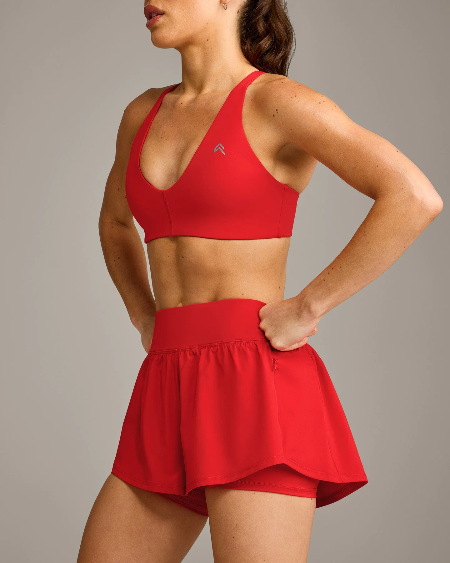 UnifiedMove™ Double Layer Shorts 5" with Reflective Logo | Muscle Mommy Red - Image 5