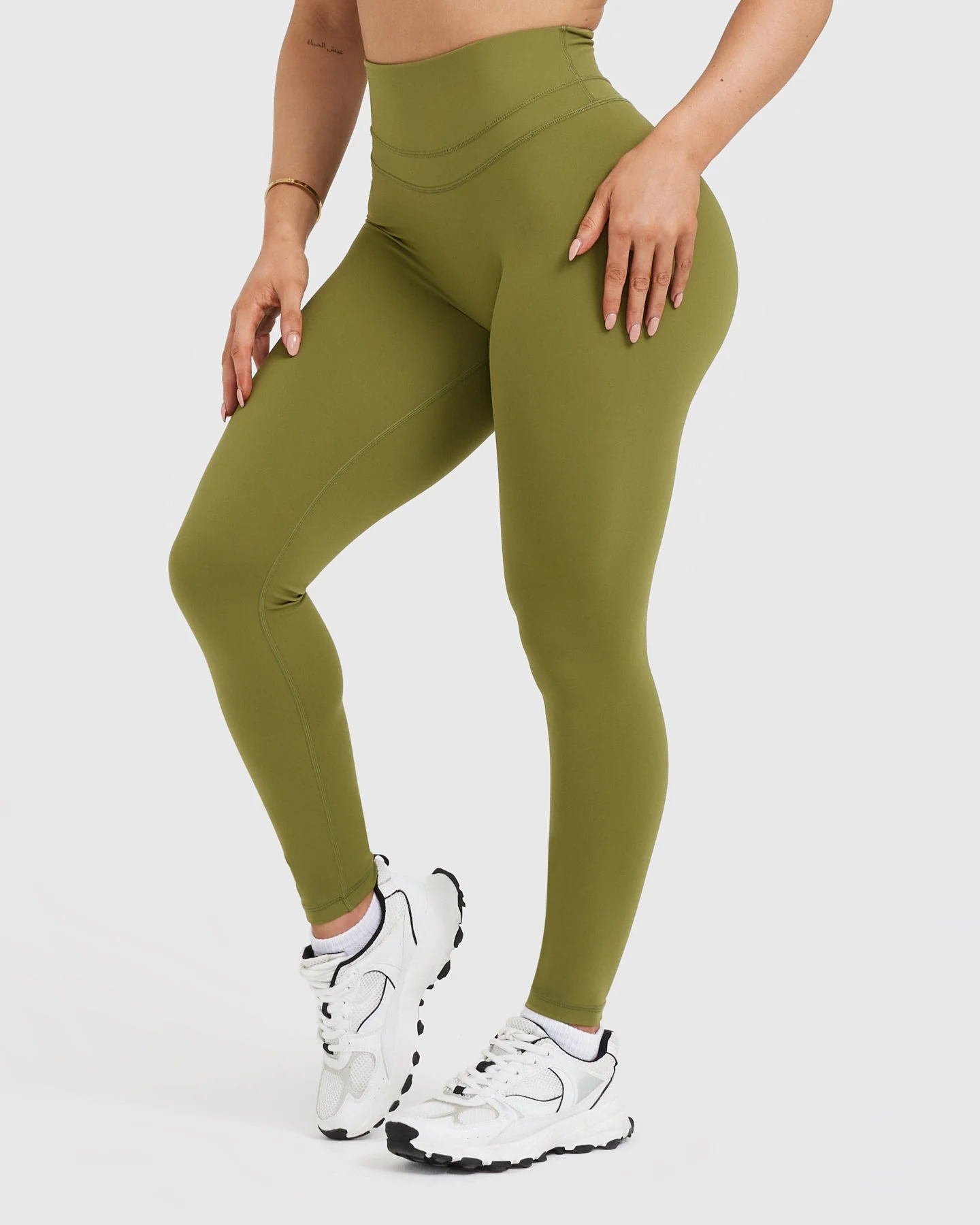 UnifiedMove™ High Waisted Leggings | Olive Green - Image 3