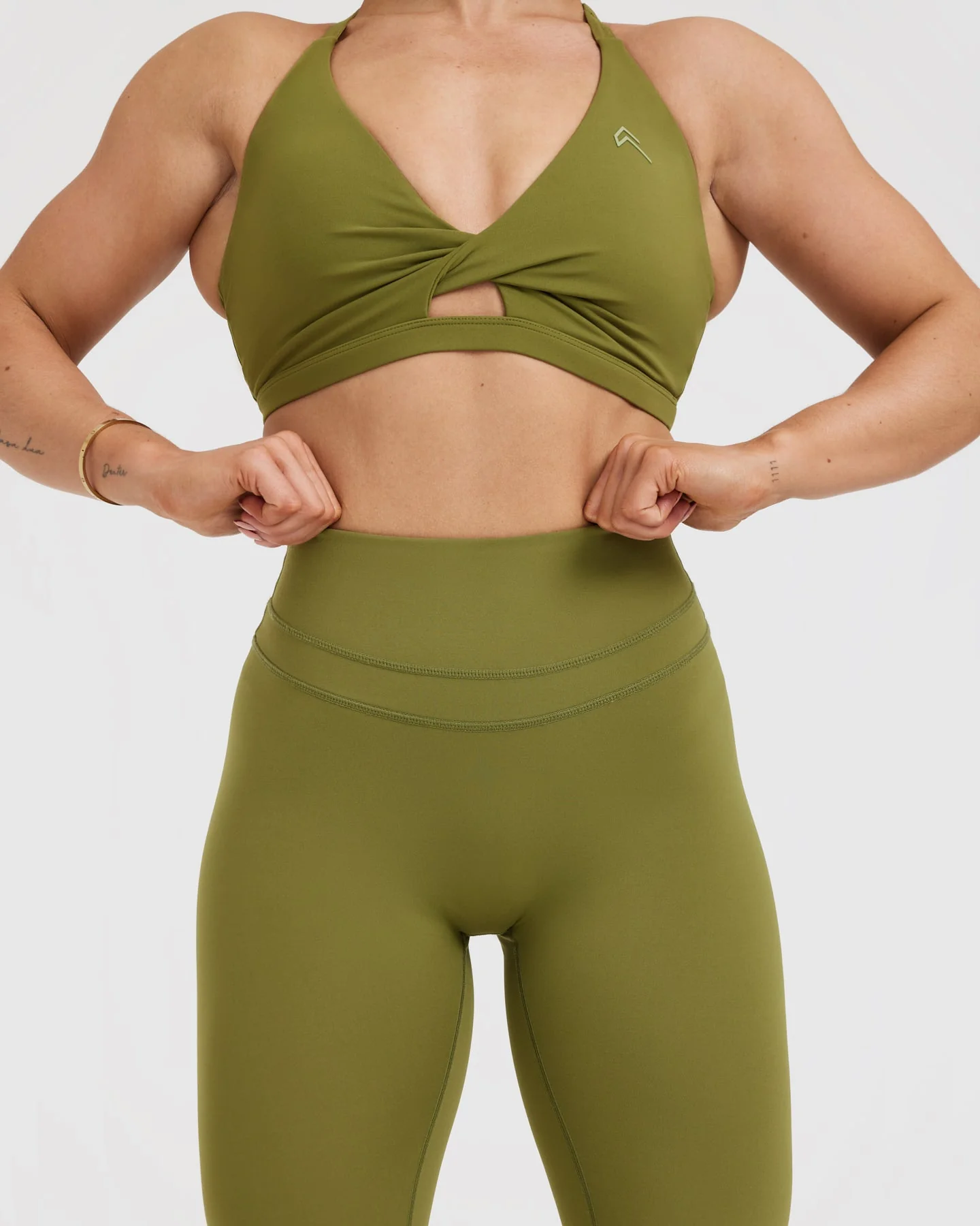 UnifiedMove™ High Waisted Leggings | Olive Green - Image 4