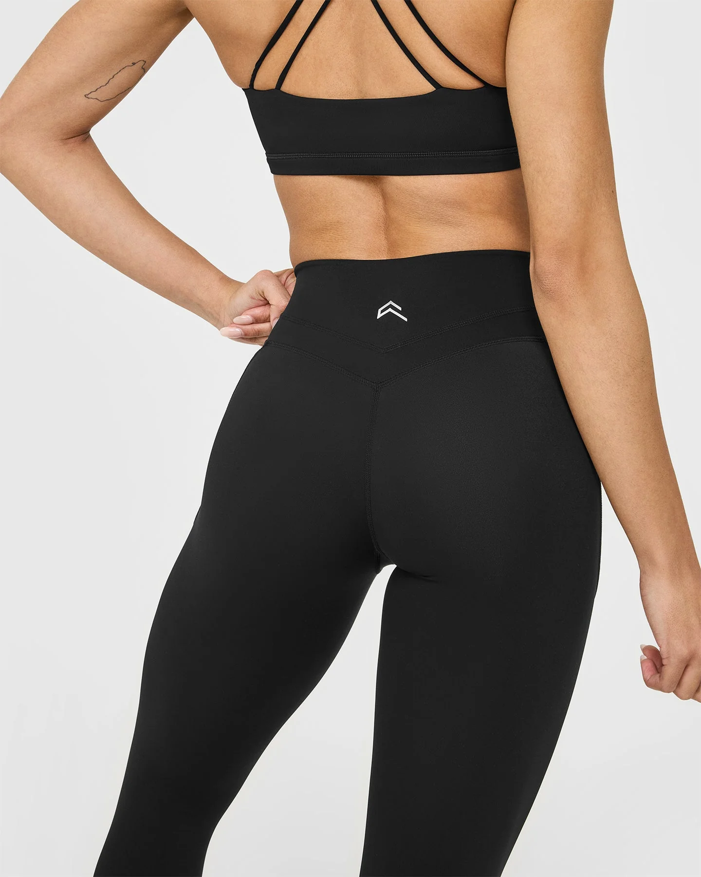 UnifiedMove™ High Waisted Pocket Leggings White Logo | Black - Image 4
