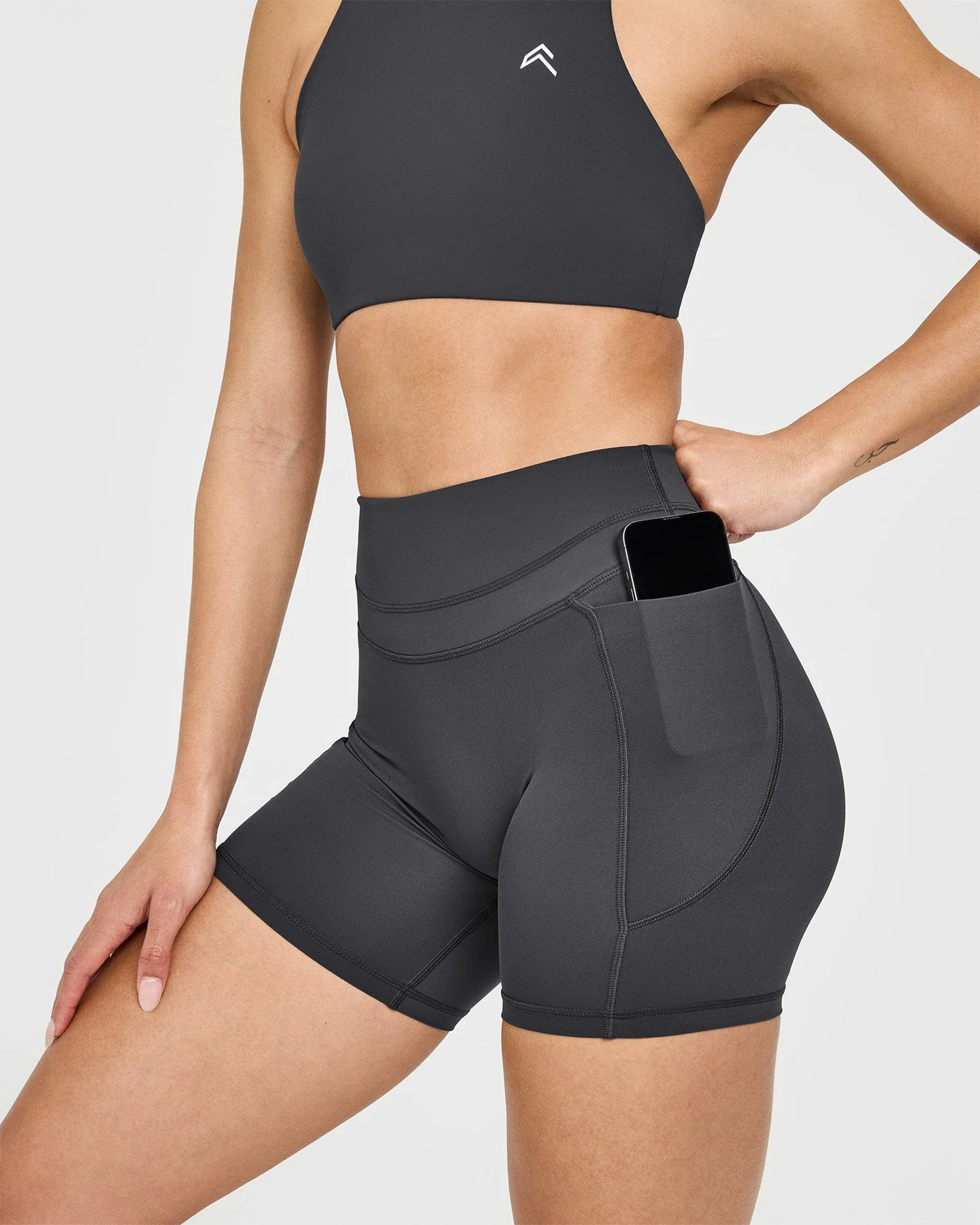 UnifiedMove™ High Waisted Pocket Shorts 6" | Coal - Image 5