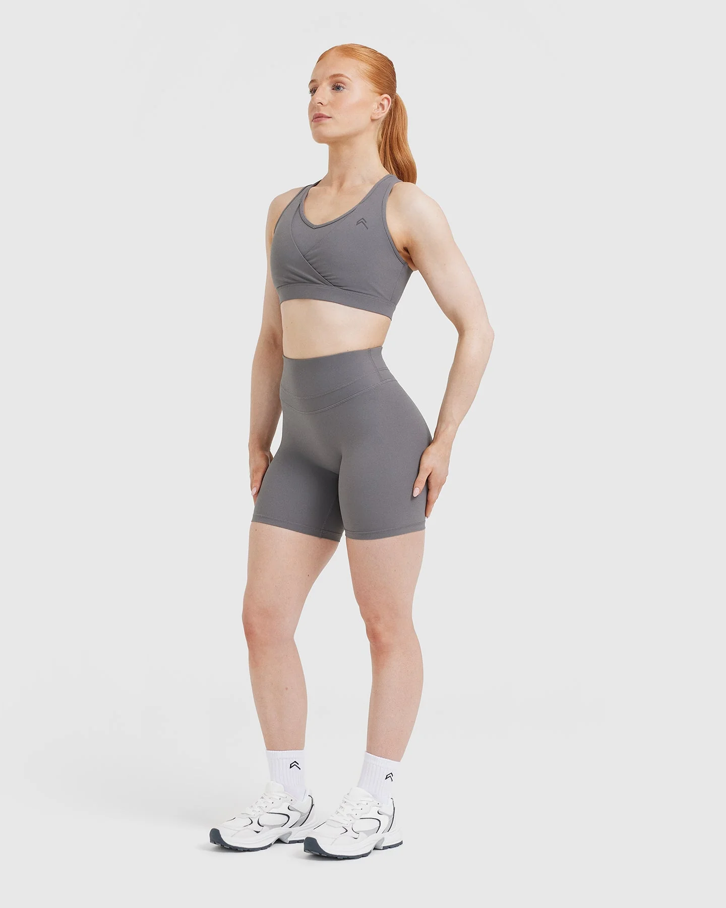 UnifiedMove™ High Waisted Shorts 6" | Ash Grey - Image 3
