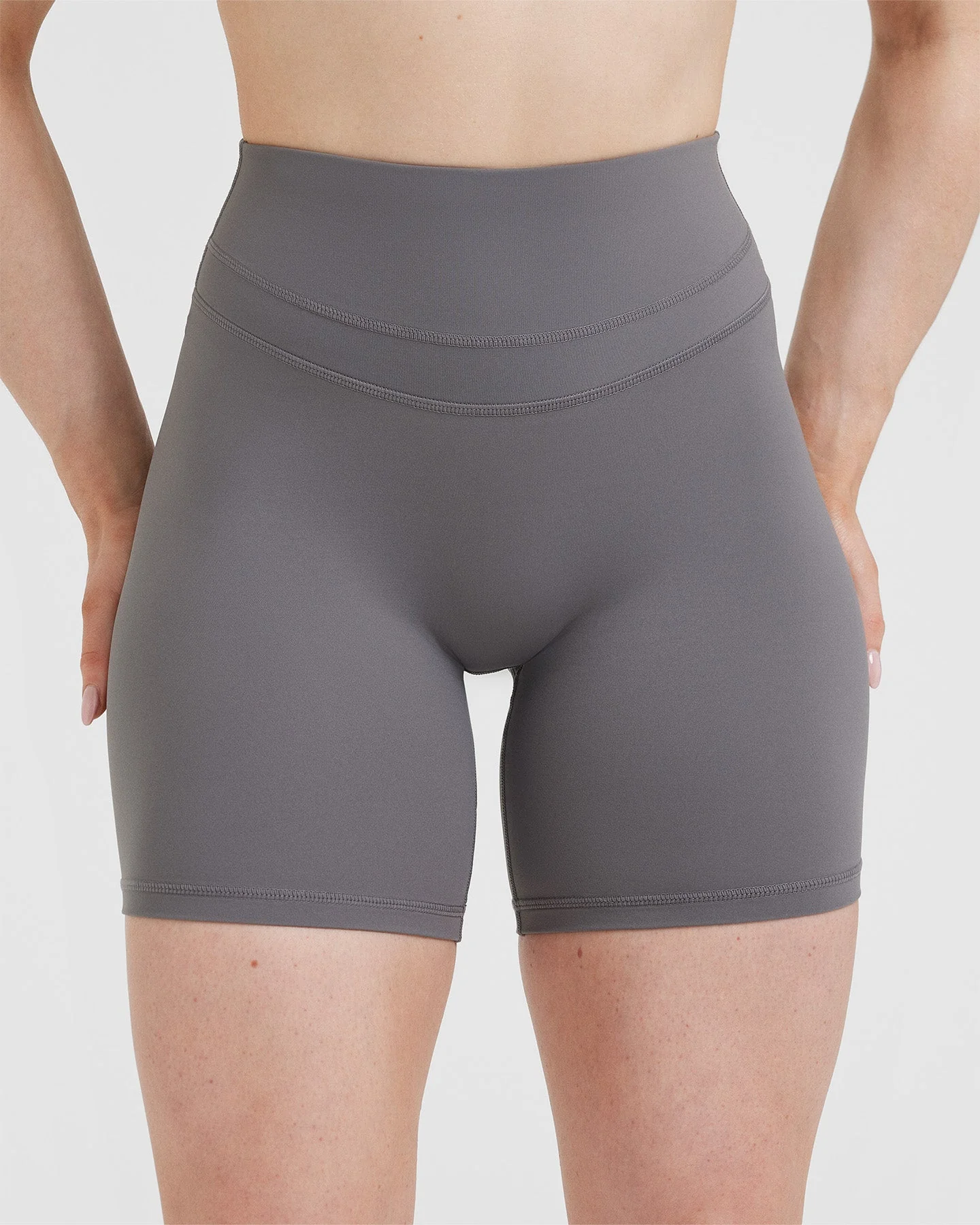 UnifiedMove™ High Waisted Shorts 6" | Ash Grey - Image 4