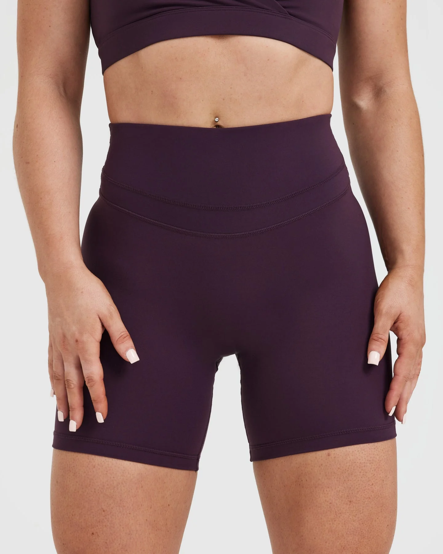 UnifiedMove™ High Waisted Shorts 6" | Blackberry Purple - Image 4