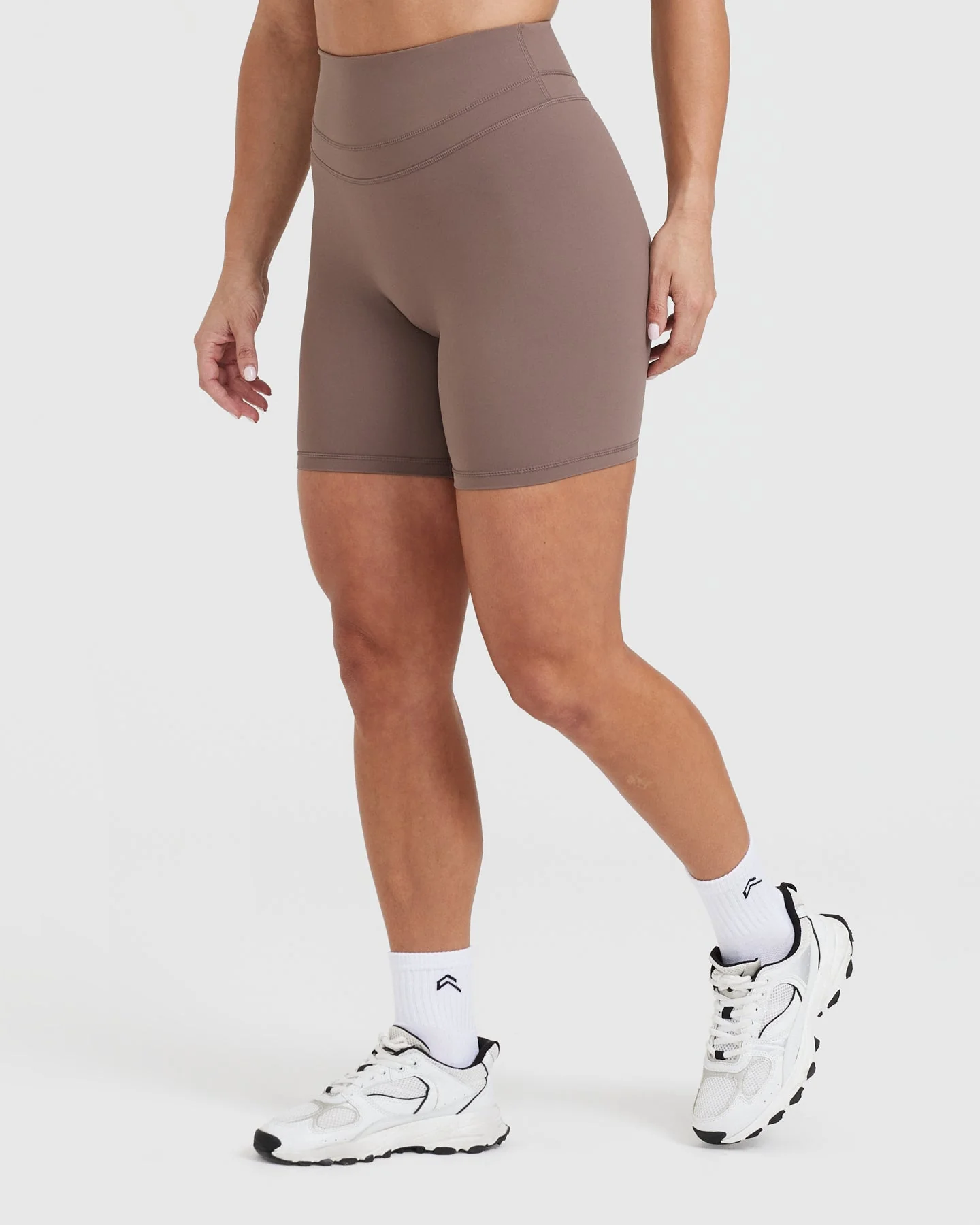 UnifiedMove™ High Waisted Shorts 6" | Cool Brown - Image 3