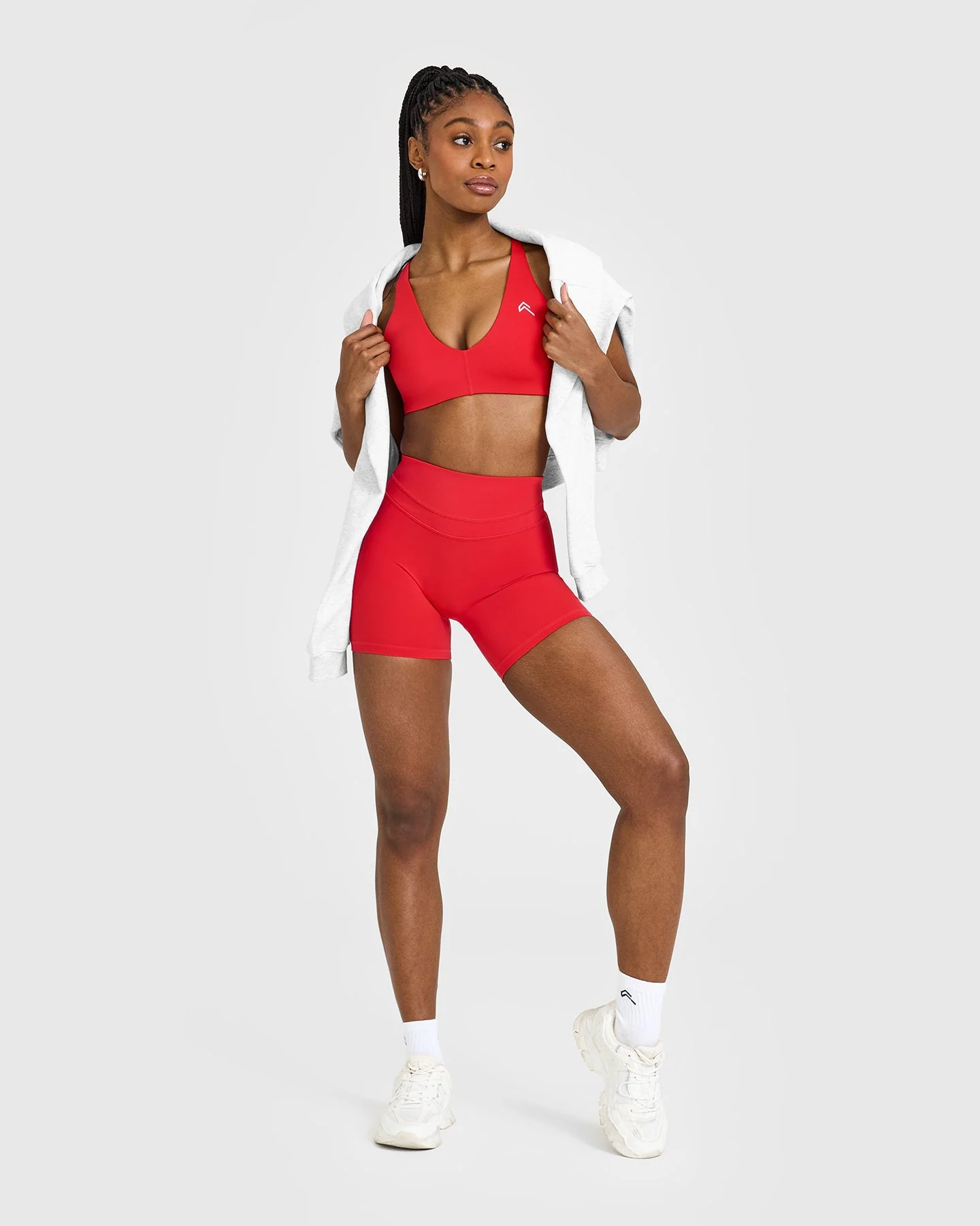 UnifiedMove™ High Waisted Shorts 6" | Muscle Mommy Red - Image 3