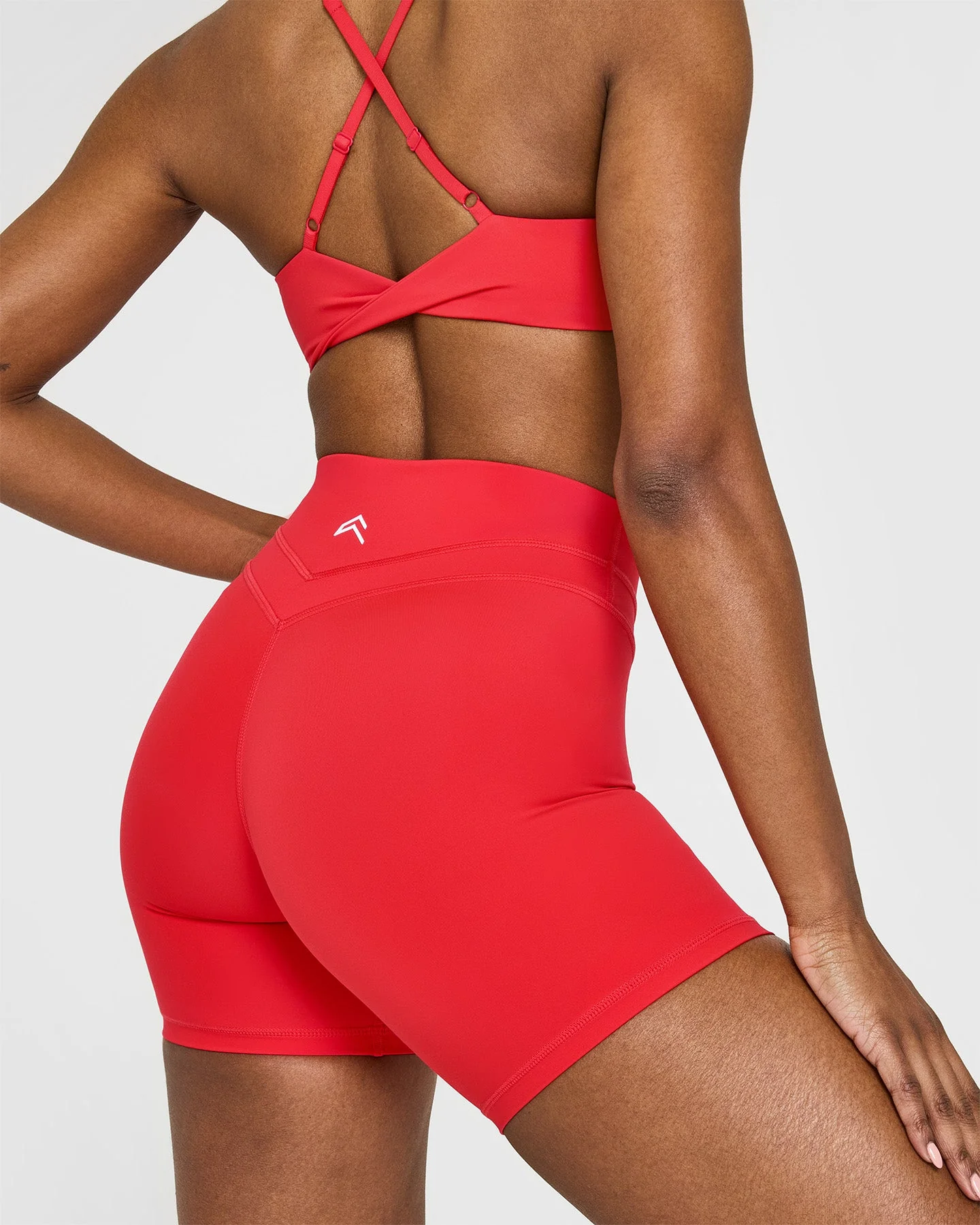 UnifiedMove™ High Waisted Shorts 6" | Muscle Mommy Red - Image 5