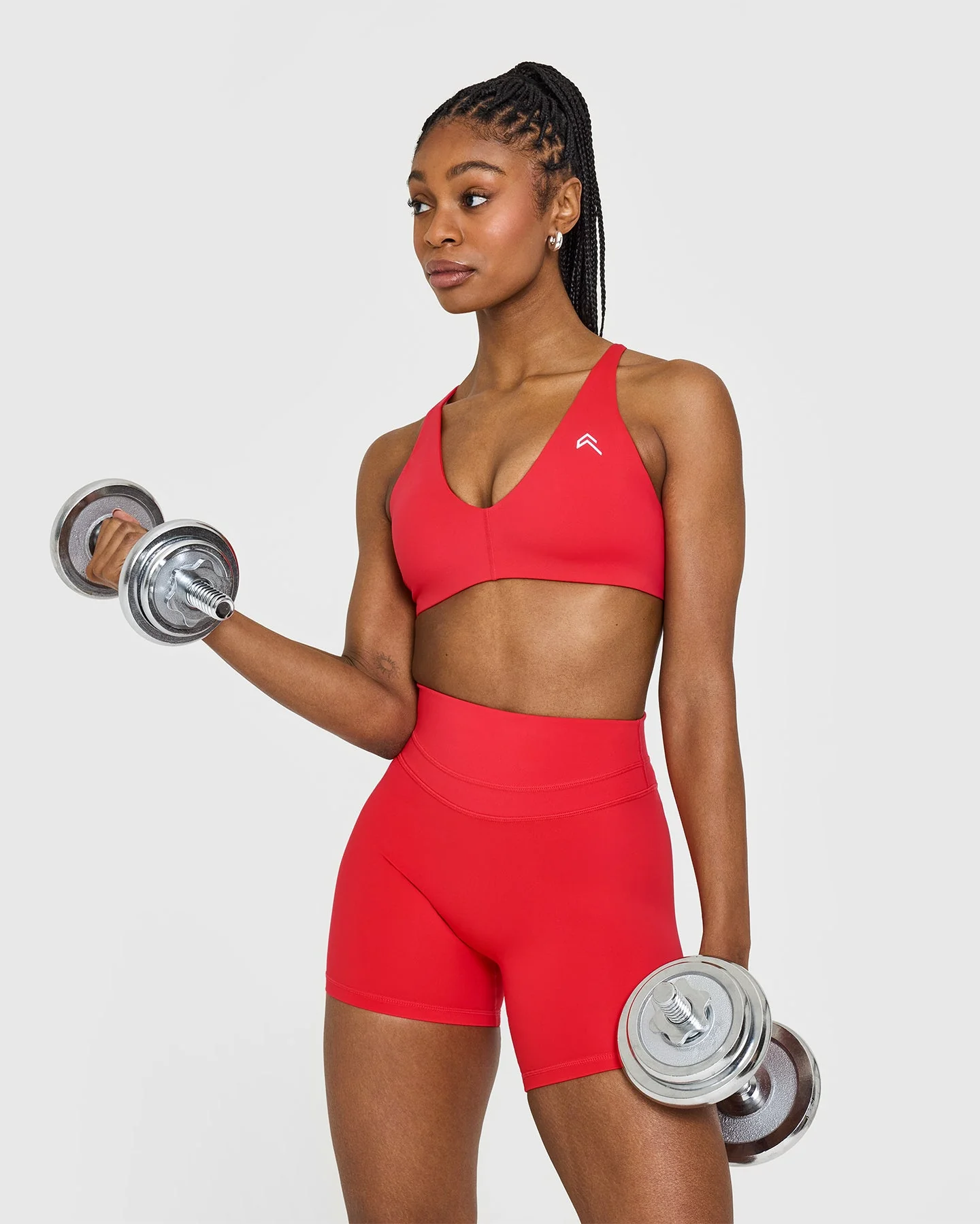 UnifiedMove™ High Waisted Shorts 6" | Muscle Mommy Red - Image 6