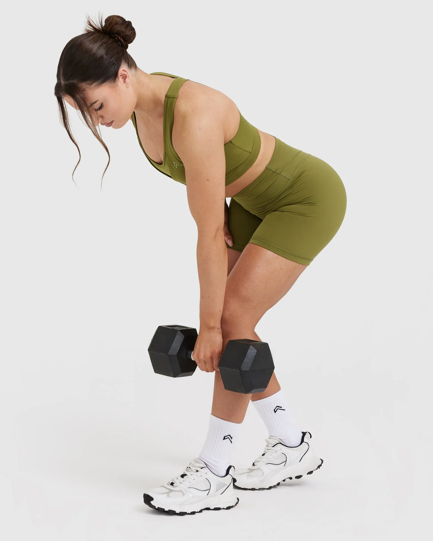 UnifiedMove™ High Waisted Shorts 6" | Olive Green - Image 6
