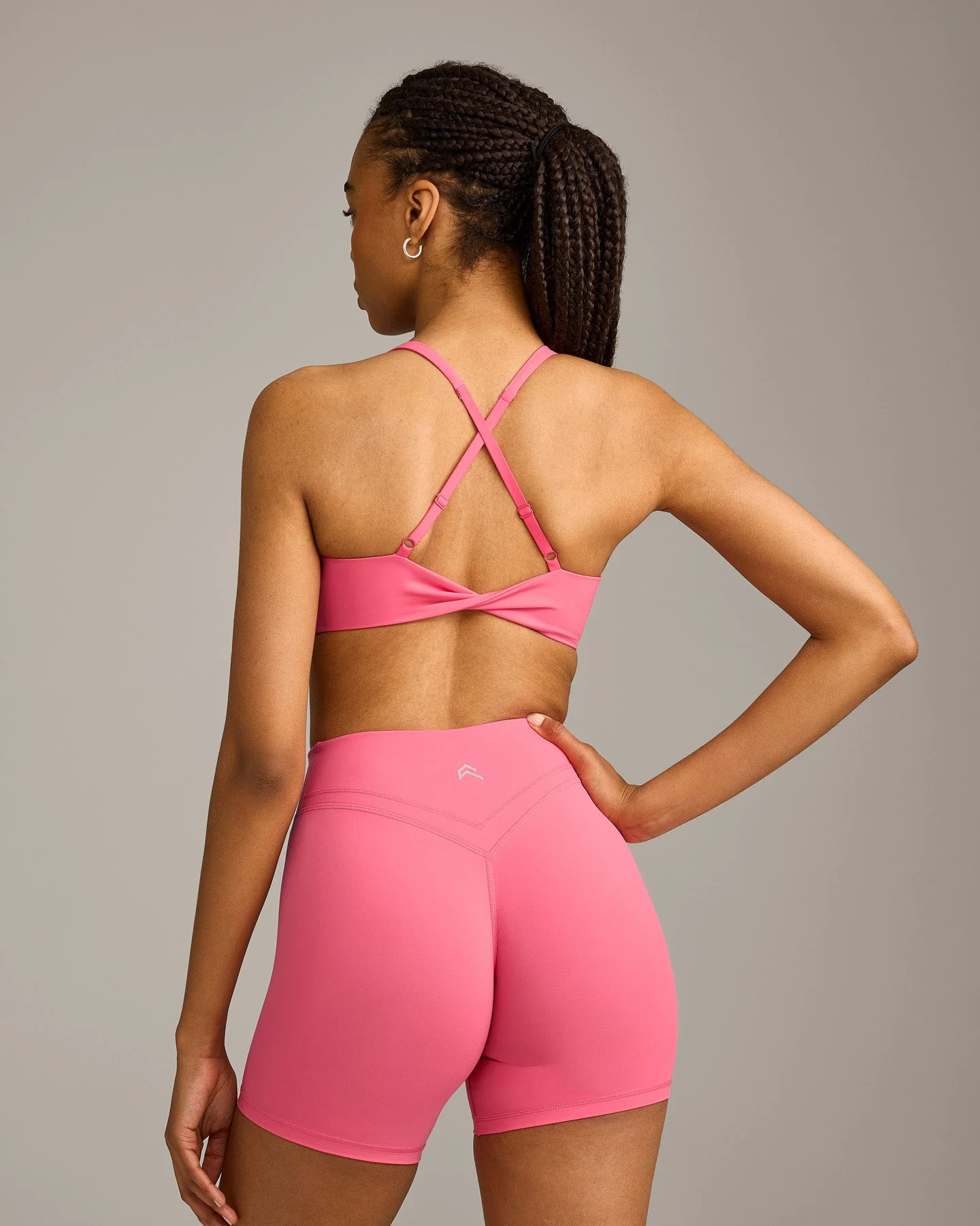 UnifiedMove™ Micro Bralette with Reflective Logo | Hot Girl Pink - Image 4