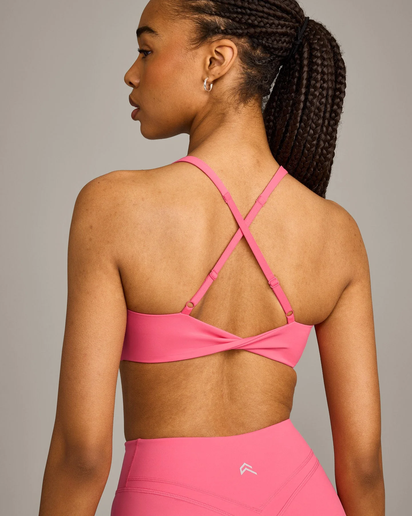 UnifiedMove™ Micro Bralette with Reflective Logo | Hot Girl Pink - Image 5