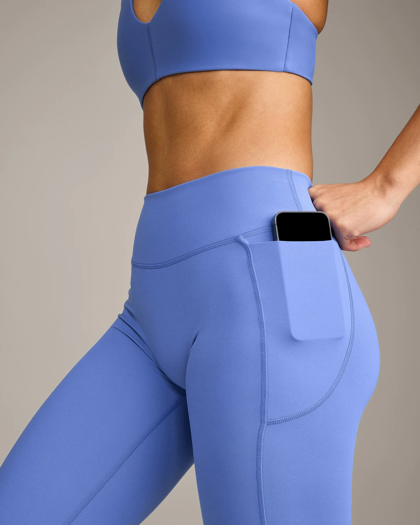 UnifiedMove™ Pocket Leggings with Bonding with Reflective Logo | Glaucous Blue - Image 4