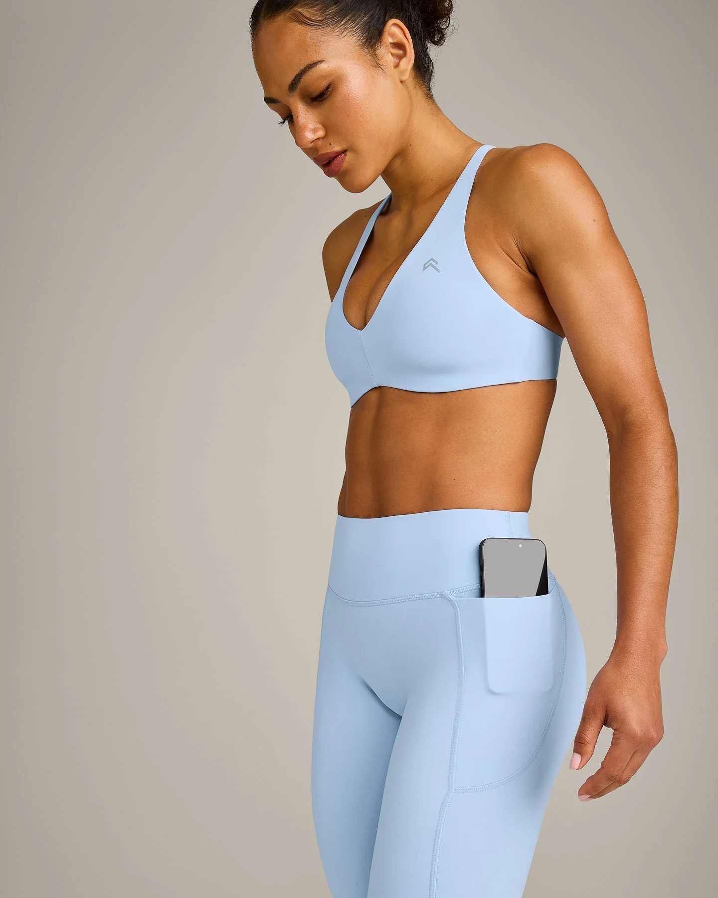 UnifiedMove™ Pocket Leggings with Bonding with Reflective Logo | Powdered Blue - Image 5