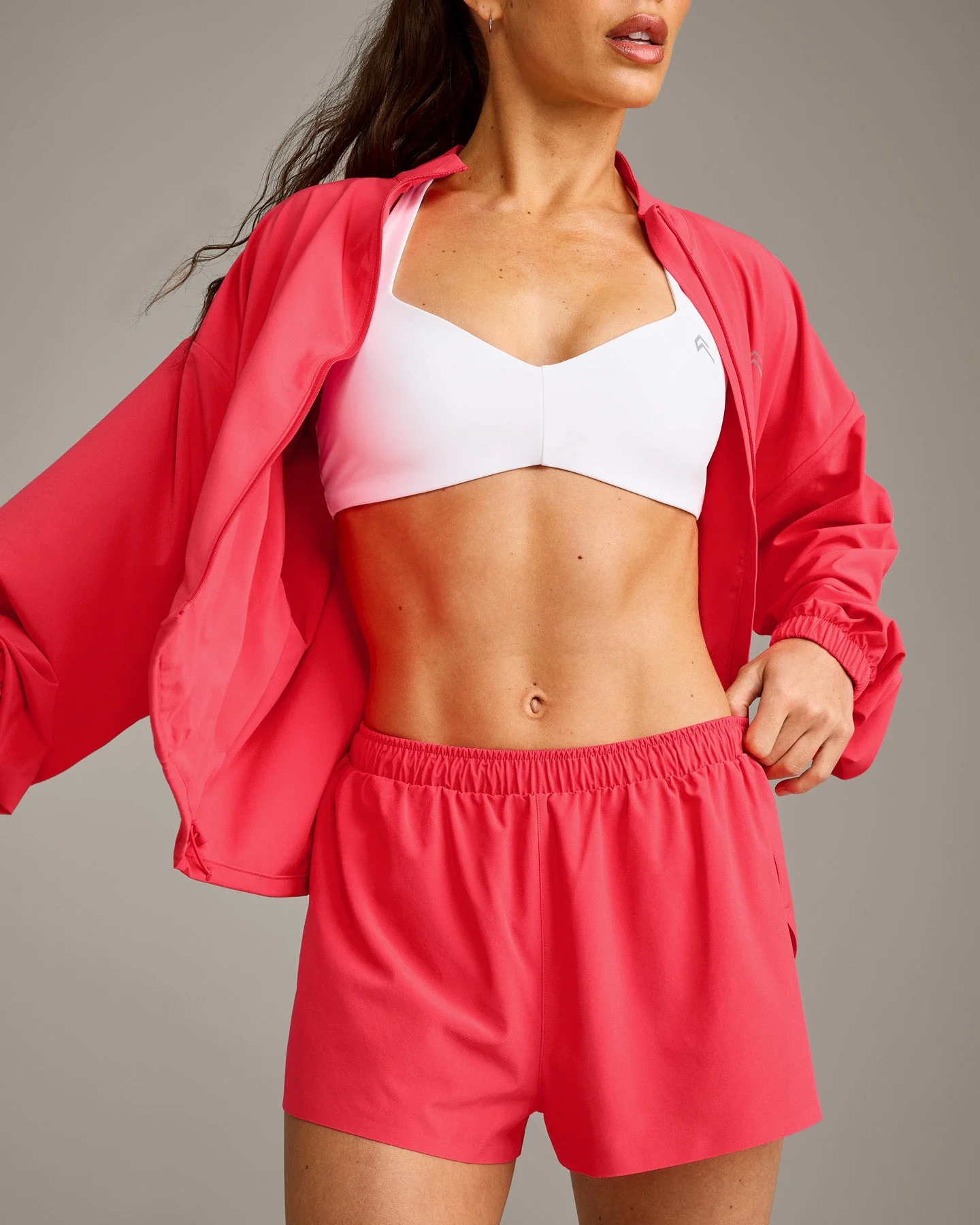 UnifiedMove™ T Back Minimal Bralette with Reflective Logo | White - Image 4