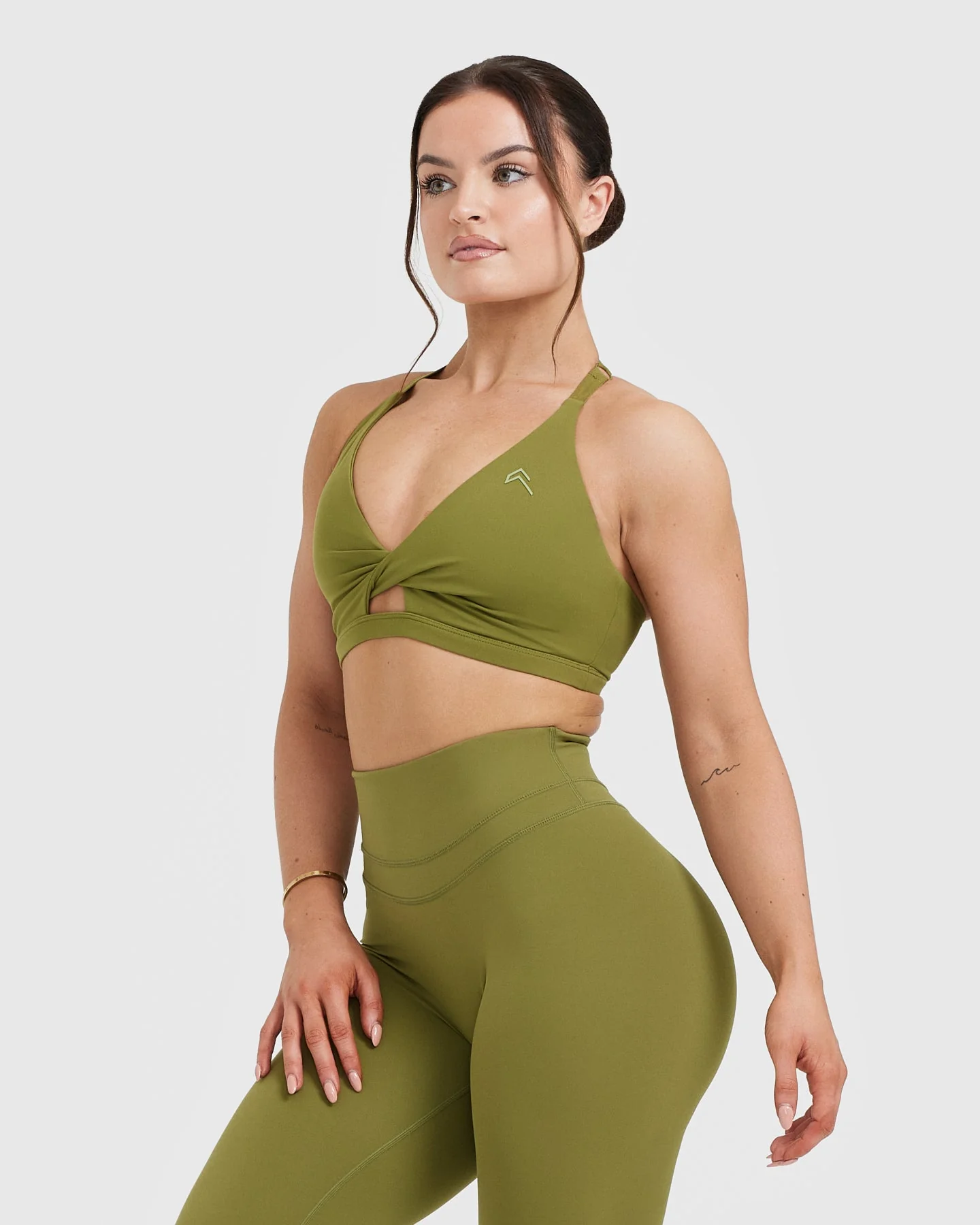 UnifiedMove™ Twist Sports Bra | Olive Green - Image 3