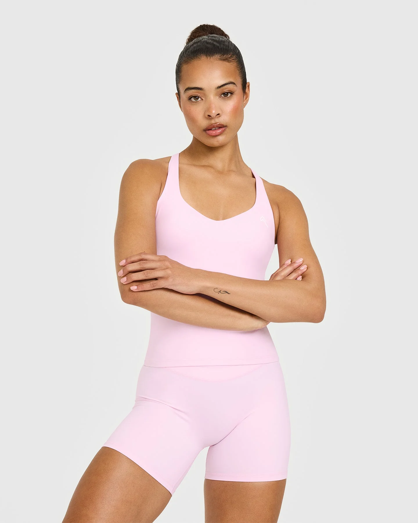 UnifiedMove™ V Neck Cross Back Vest | Chalk Pink
