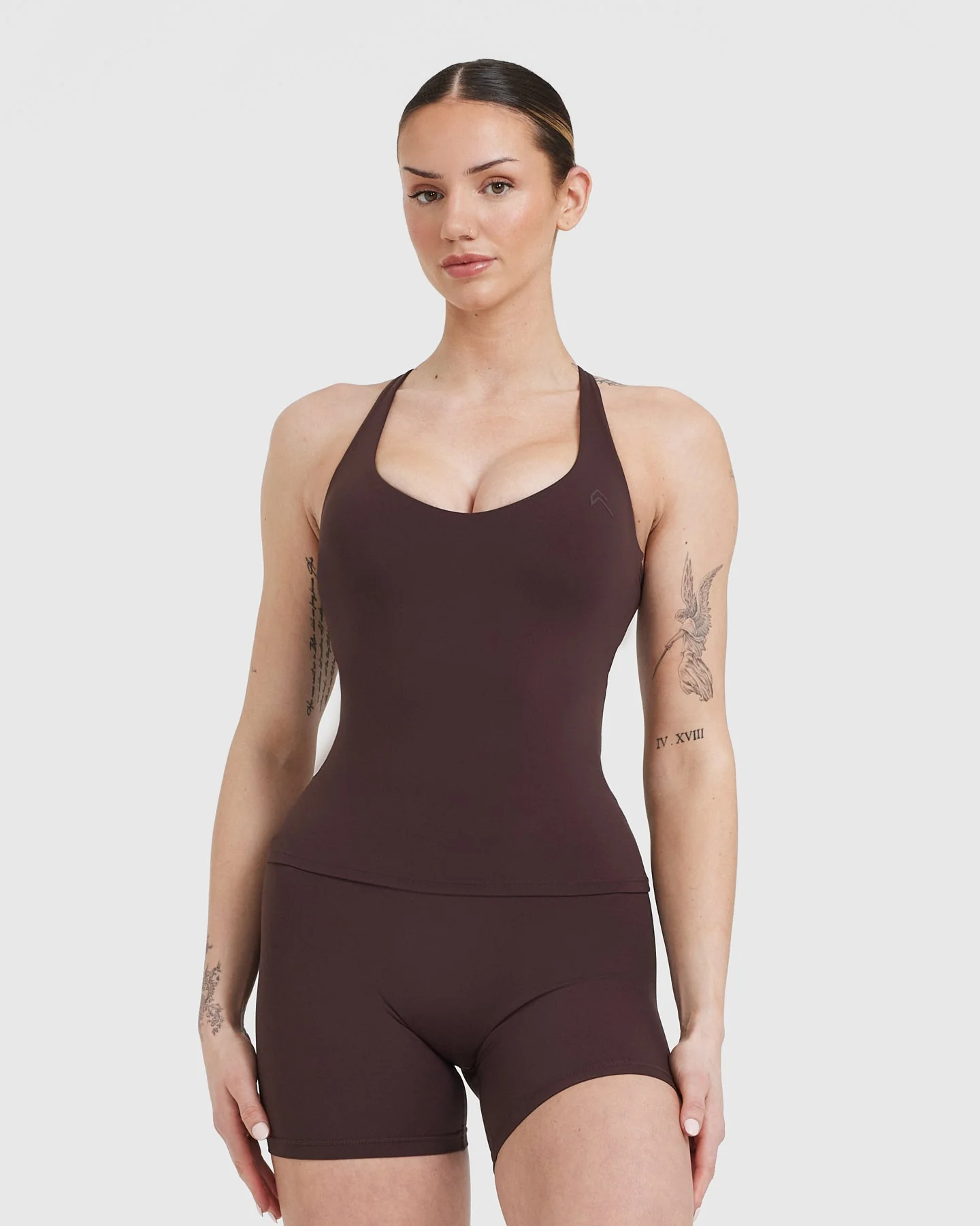 UnifiedMove™ V Neck Cross Back Vest | Plum Brown