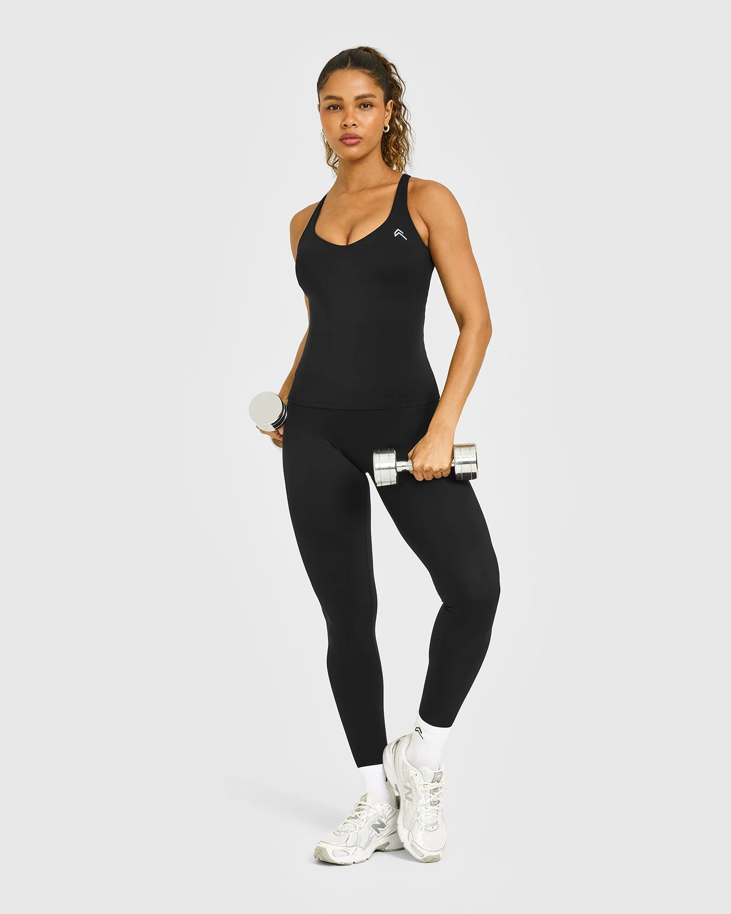 UnifiedMove™ V Neck Cross Back Vest White Logo | Black - Image 3
