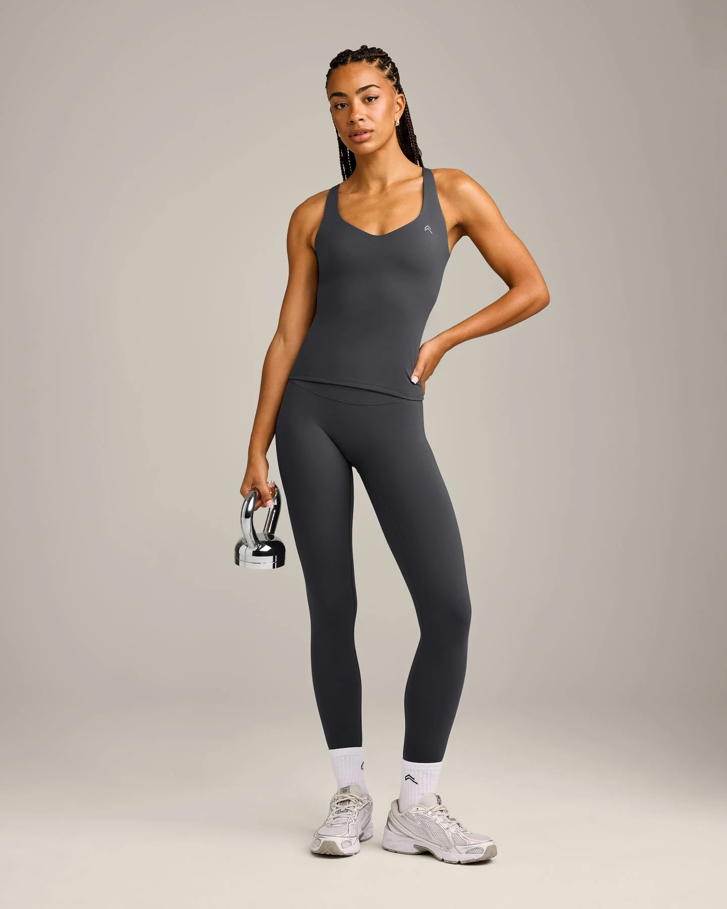 UnifiedMove™ V Neck Cross Back Vest with Reflective Logo | Coal - Image 2