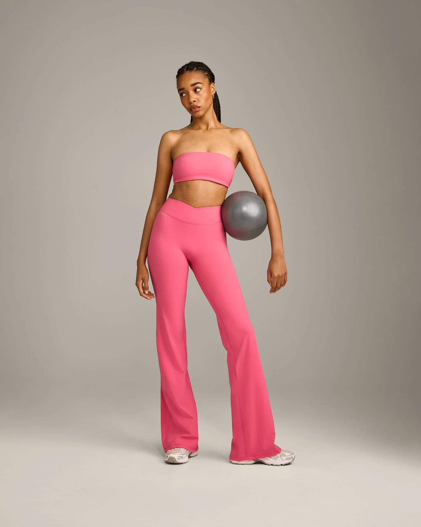 UnifiedMove™ Wrap Flared Bottoms with Reflective Logo | Hot Girl Pink - Image 3