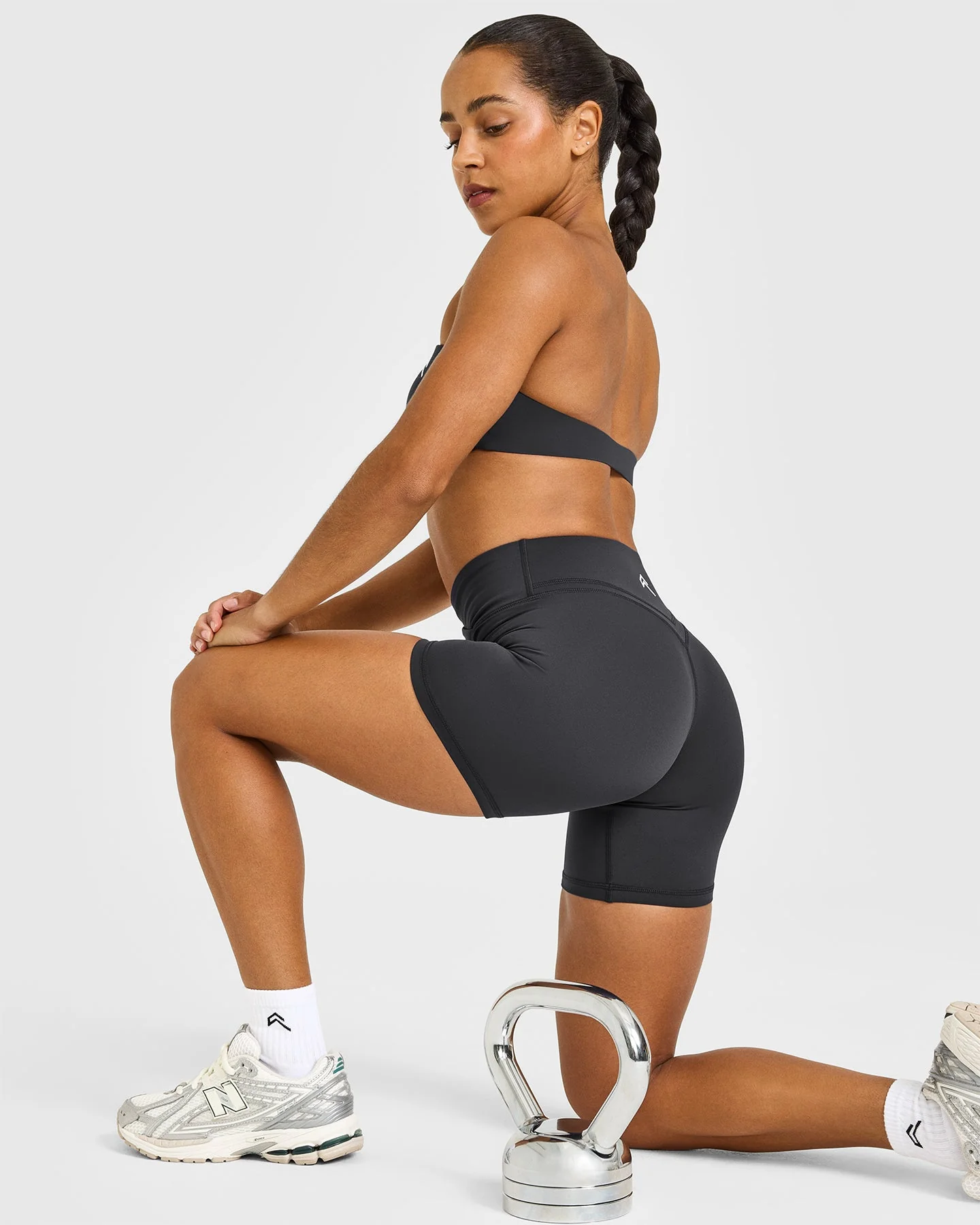 UnifiedMove™ Wrap Shorts White Logo 6" | Coal - Image 6
