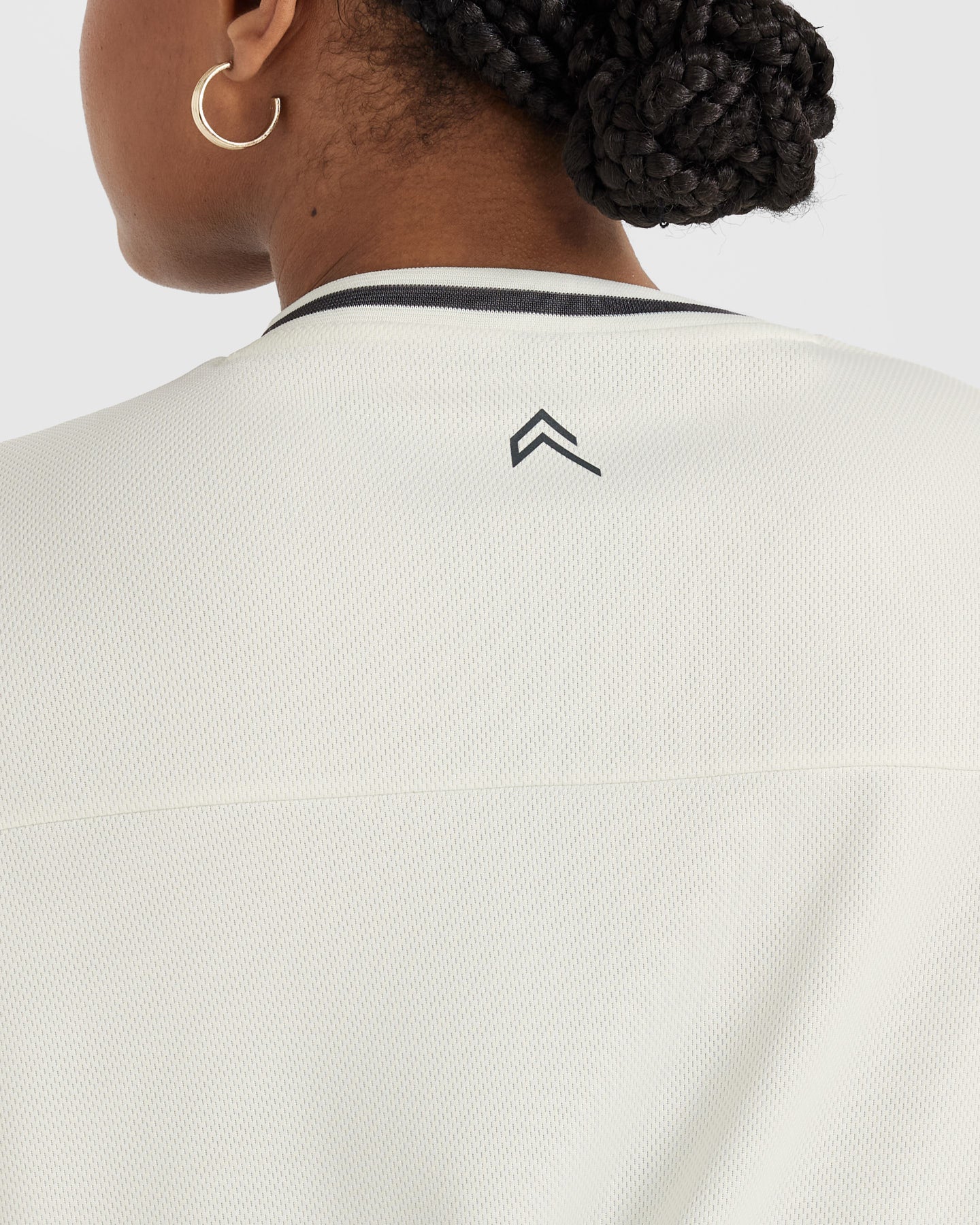 Varsity V Neck Short Sleeve T-shirt | Off White - Image 5