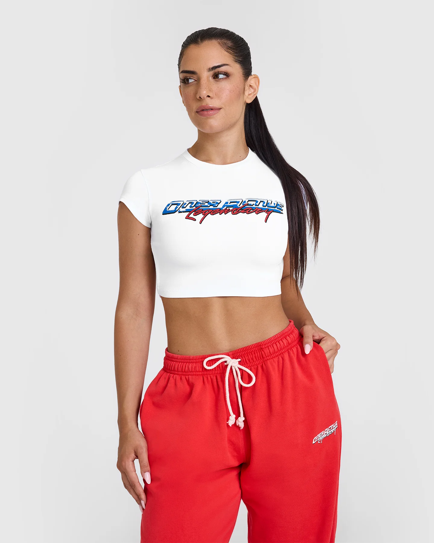 Vintage Open Back Crop T-Shirt with Graphic | White - Image 2